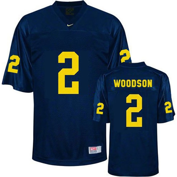 Michigan Wolverines Men's NCAA Charles Woodson #2 Blue College Football Jersey AJX1049BK